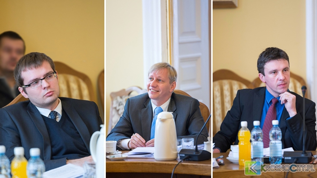 Radni Krośnieńskiego Forum Samorządowego: Arkadiusz Opoń, Piotr Lenik, Ireneusz Kwieciński