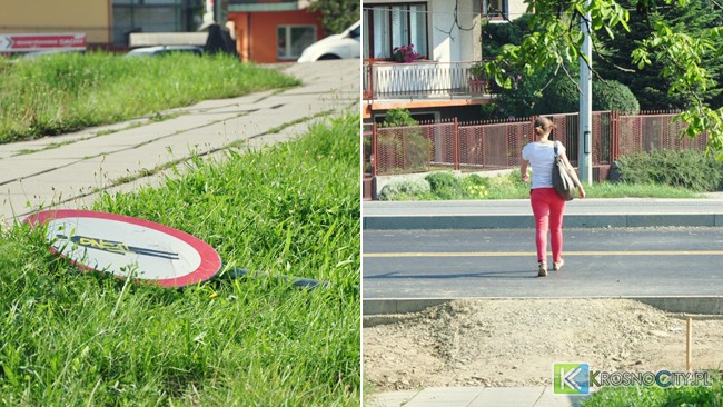 Przejście dla pieszych od strony osiedla Guzikówka w kierunku ulicy Jagiellońskiej