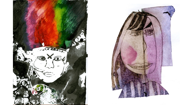 Marlena Karczmarczyk, 15 lat - technika monotypia, Liliana Gnap, 8 lat - tchnika sucha igła