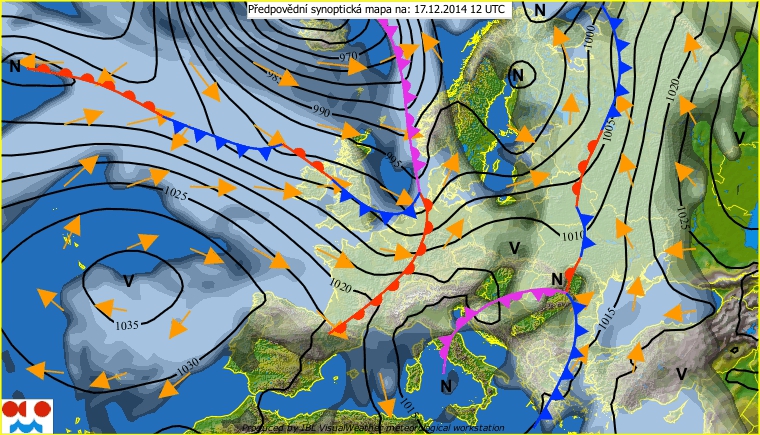 W środę w nocy i w pierwszej części dnia będzie padać deszcz. Po południu opady ostatecznie zanikną. Źródło: ČHMÚ (Chmi.cz)