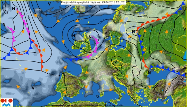W środę za frontem chłodnym od zachodu rozbuduje się wyż. Do popołudnia porywisty wiatr.