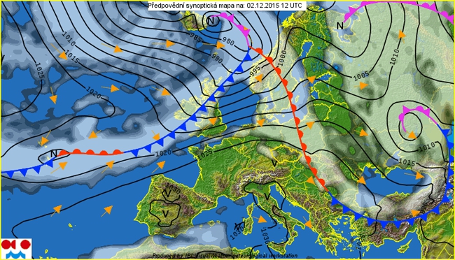 W środę i w czwartek w nocy ciepły front atmosferyczny przyniesie słabe opady deszczu i mżawki.