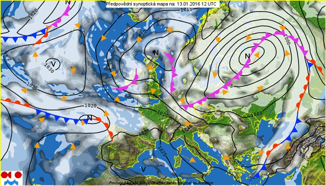 Front okluzji przyniesie w czwartek nad ranem opady śniegu. Będzie to wstęp do powrotu zimy.