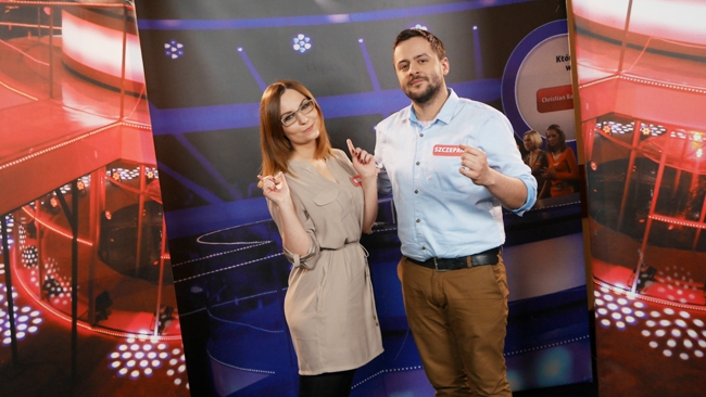 Monika z Mielca i Szczepan z Krosna w teleturnieju