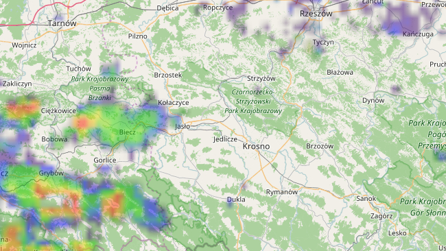 Źródło: european rainfall radar map | z godz. 12:30