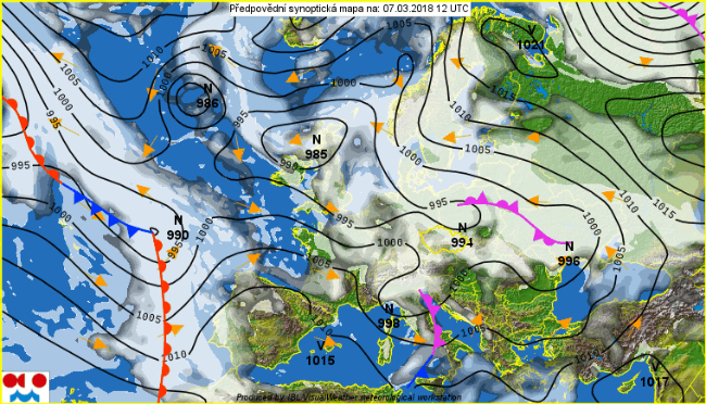 Pozostaniemy pod wpływem rozległego niżu. Znad Atlantyku napływać będzie wilgotna masa powietrza.
