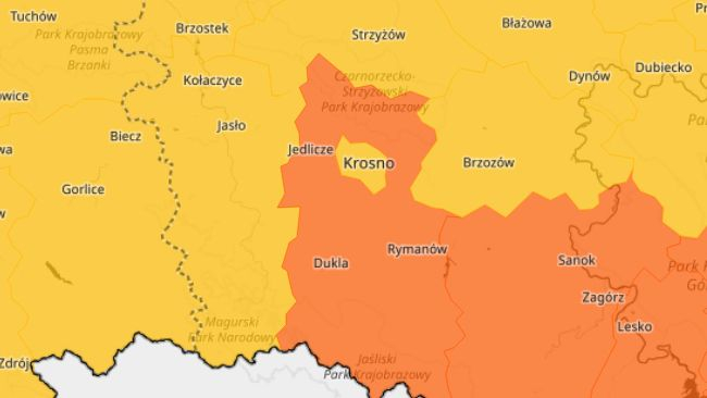 Alert drugiego stopnia wydano dla części województwa podkarpackiego.