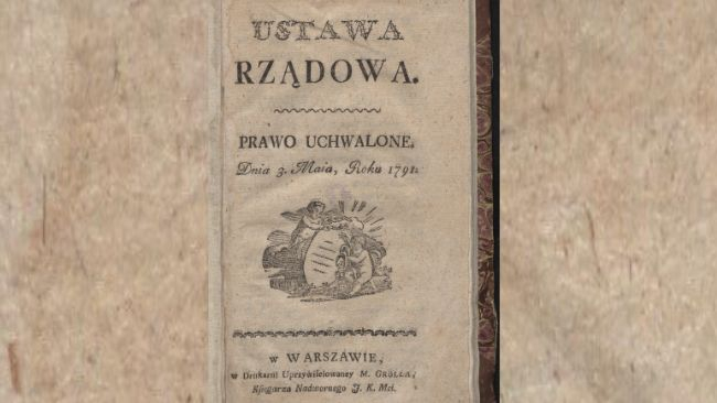 Constitution of the 3rd May 1791 - print in Warszawa - Michal Groll - 1791 AD.