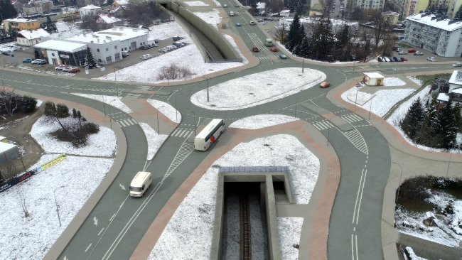 Wizualizacja tunelu w Krośnie o dł. 84 m.