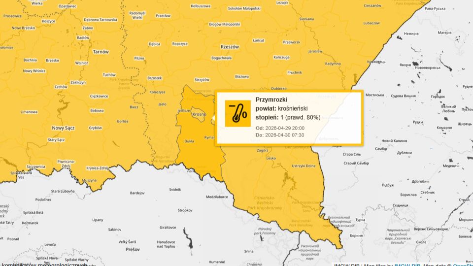 Drastyczne ochłodzenie nad regionem, nawet do -12 stopni
