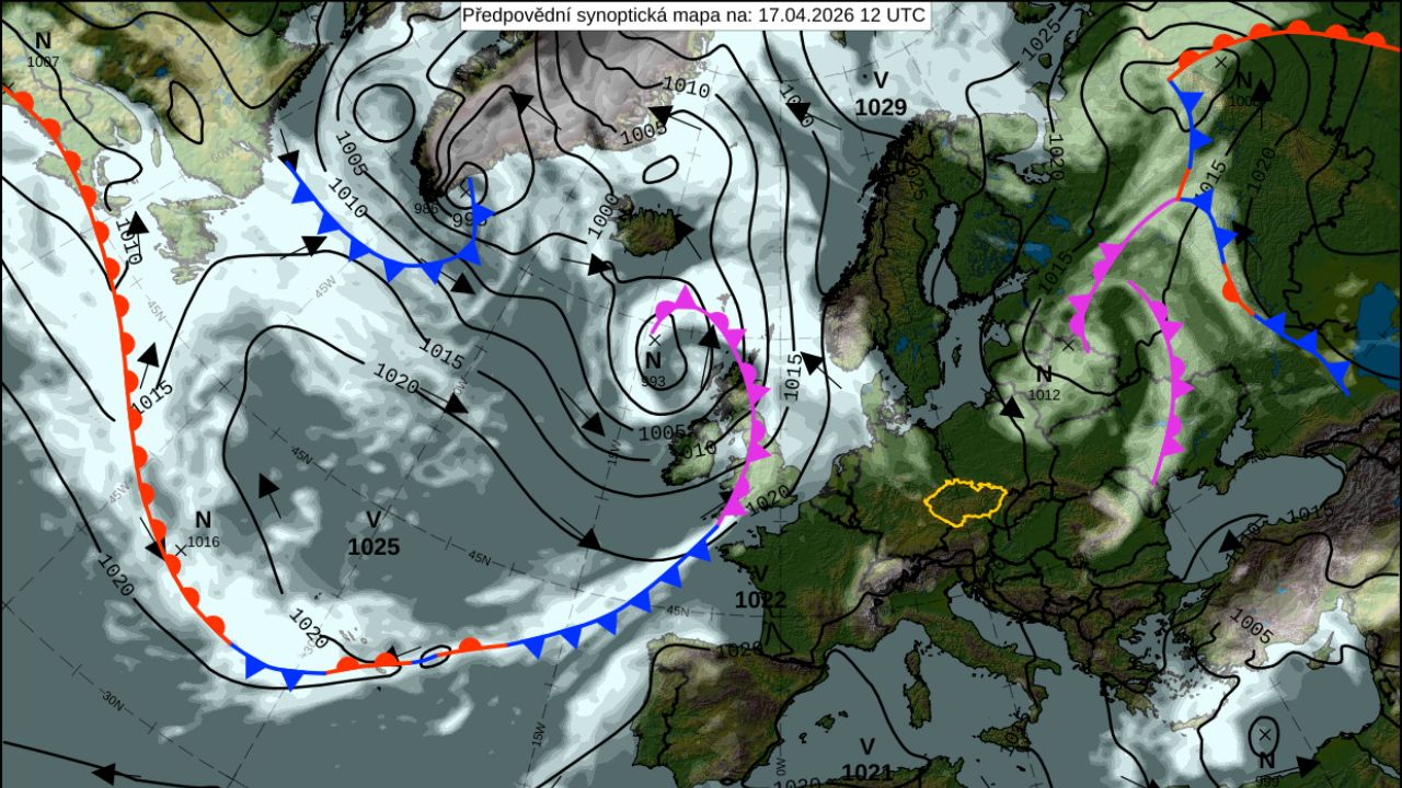 W trzeci weekend kwietnia pogoda będzie typowo wiosenna. Źródło: ČHMÚ (Chmi.cz)
