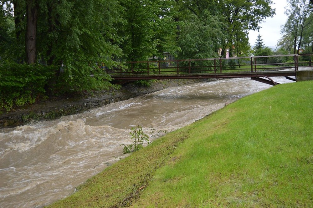 Pogotowie przeciwpowodziowe - Rymanów. Fot. Rafał Głód