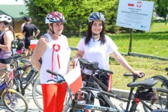 Rowerowy Rajd Kotylionowy w Miejscu Piastowym.