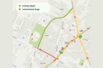 Remont ulicy Dworskiej w Miejscu Piastowym.