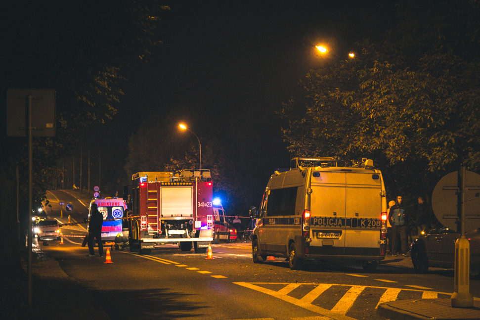 Śmiertelny wypadek motocyklisty na Krakowskiej. Fot. Rafał Szubrycht (Krosno112.pl)