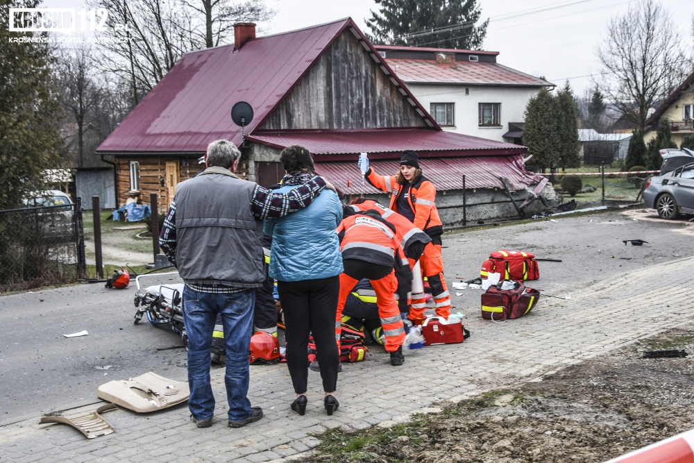 Wypadek: Krościenko Wyżne, ul. Północna. Fot. Krosno112.pl