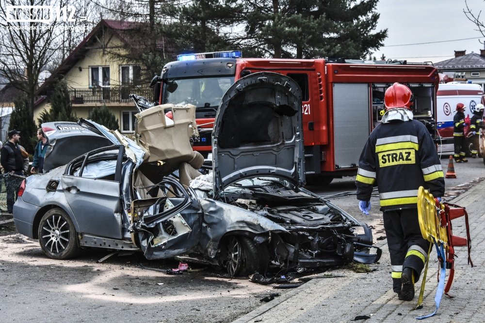 Wypadek: Krościenko Wyżne, ul. Północna. Fot. Krosno112.pl