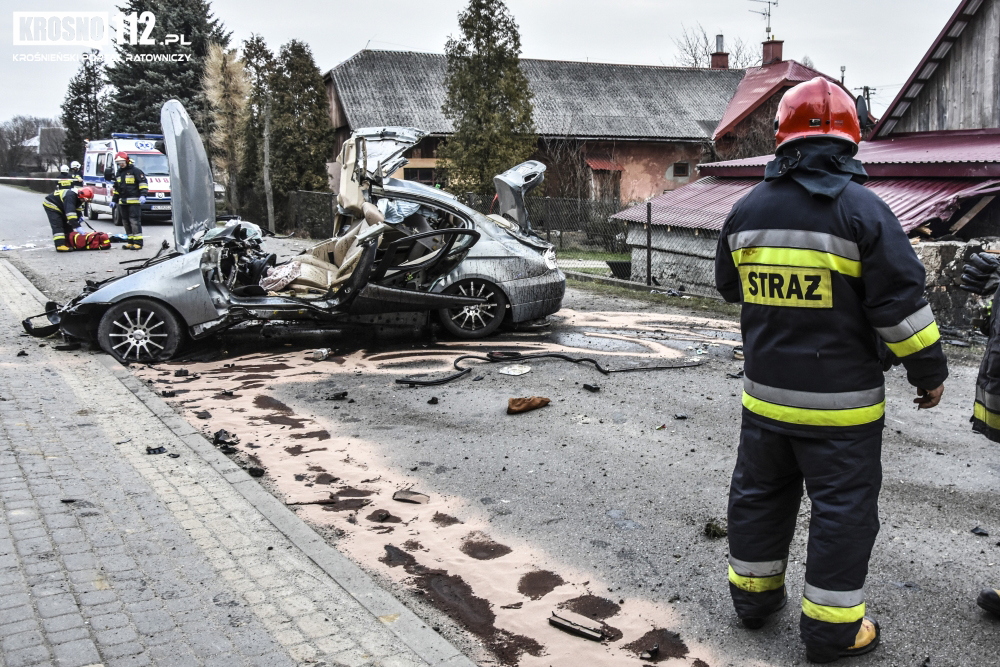 Wypadek: Krościenko Wyżne, ul. Północna. Fot. Krosno112.pl