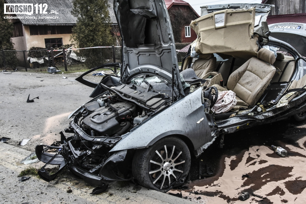 Wypadek: Krościenko Wyżne, ul. Północna. Fot. Krosno112.pl