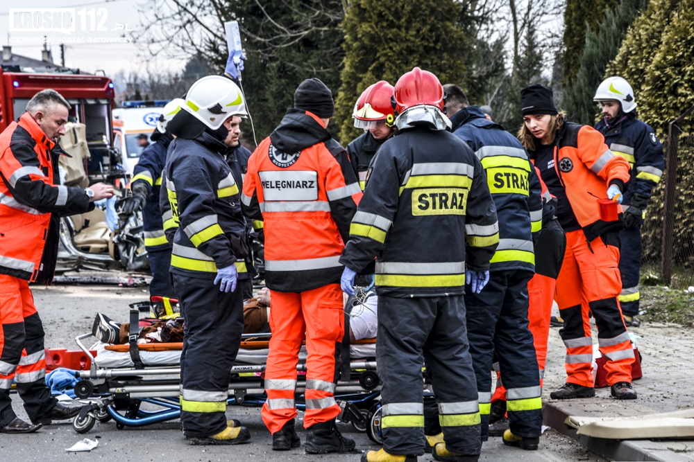 Wypadek: Krościenko Wyżne, ul. Północna. Fot. Krosno112.pl