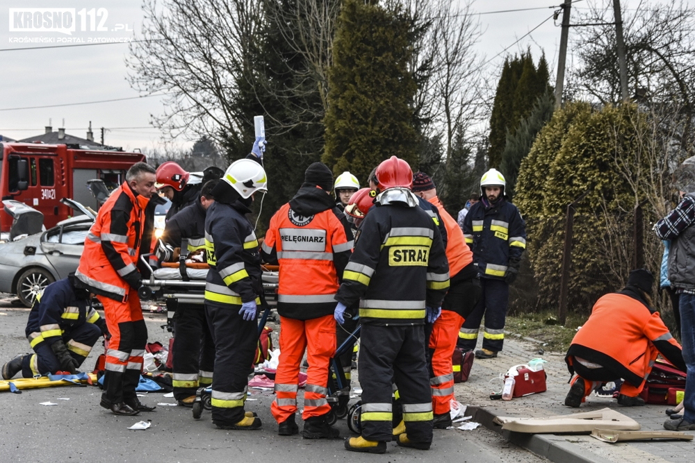 Wypadek: Krościenko Wyżne, ul. Północna. Fot. Krosno112.pl