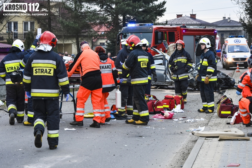 Wypadek: Krościenko Wyżne, ul. Północna. Fot. Krosno112.pl