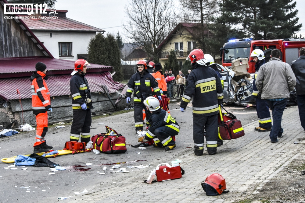 Wypadek: Krościenko Wyżne, ul. Północna. Fot. Krosno112.pl