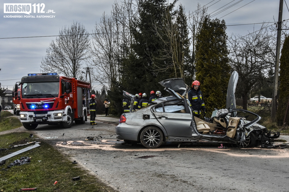 Wypadek: Krościenko Wyżne, ul. Północna. Fot. Krosno112.pl