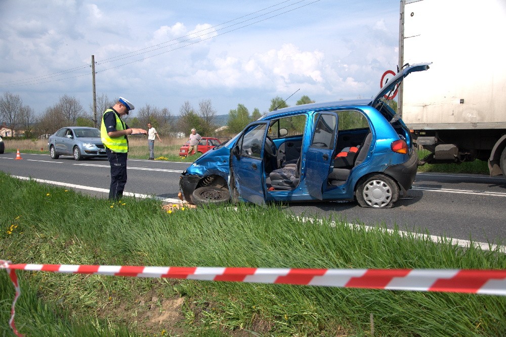 Wypadek na Rzeszowskiej w Krośnie - o mały krok od tragedii