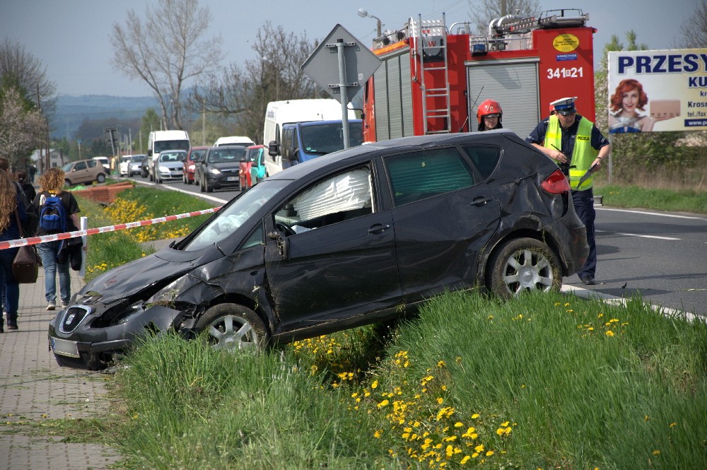 Wypadek na Rzeszowskiej w Krośnie - o mały krok od tragedii