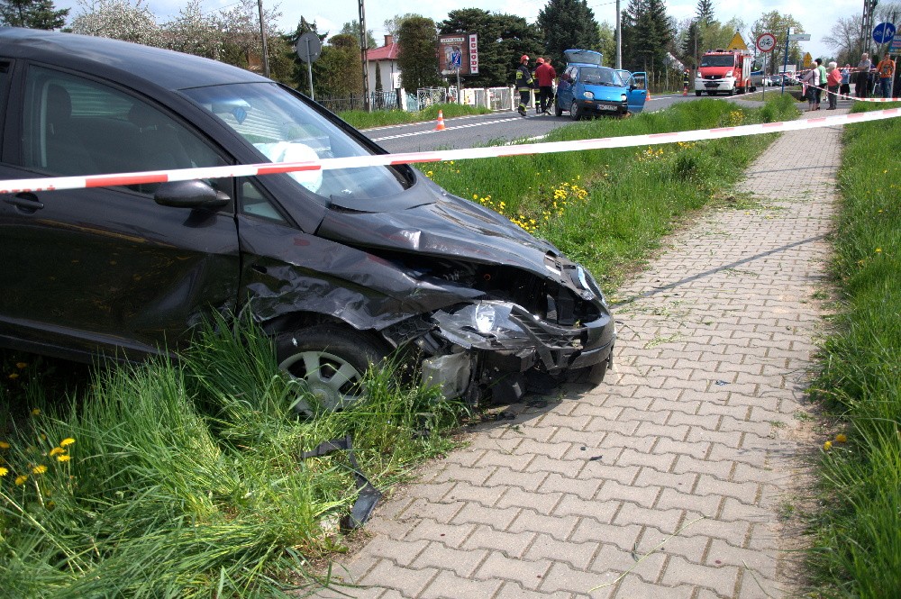 Wypadek na Rzeszowskiej w Krośnie - o mały krok od tragedii