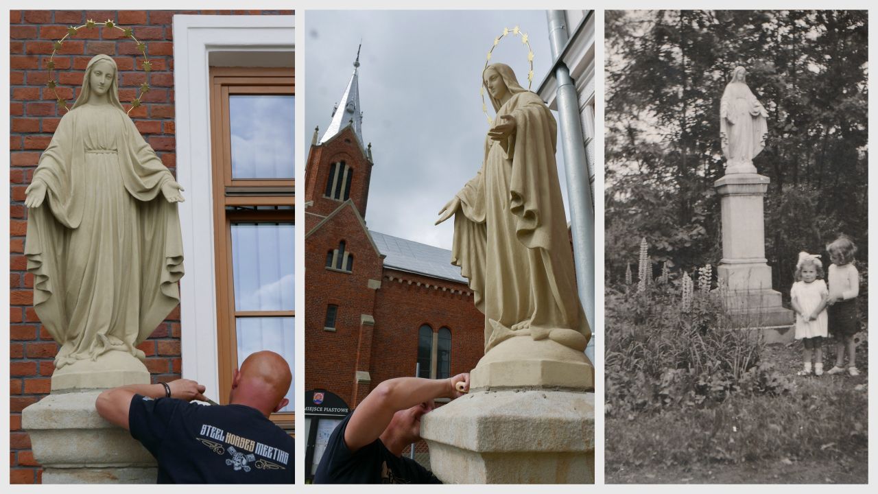 Nowy blask historycznej figury. Kapliczka Matki Bożej powróciła do Miejsca Piastowego