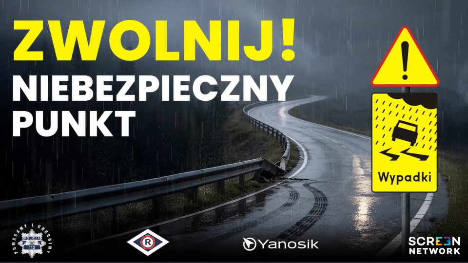 Zwolnij - niebezpieczny punkt!