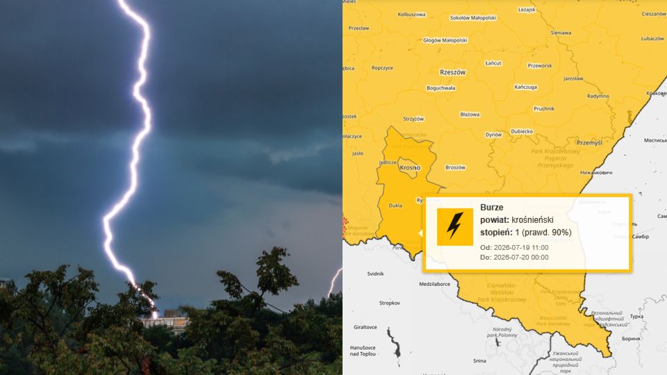 ALERT: W niedzielę możliwe burze z gradem i porywistym wiatrem