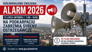 Ogólnokrajowe ćwiczenia „ALARM 2026”. Na Podkarpaciu zabrzmią syreny ostrzegawcze