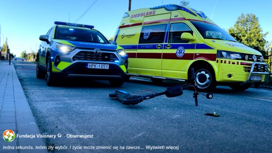 Tragiczny błąd na hulajnodze. Kampania Visionary oraz policji daje do myślenia [FILM]
