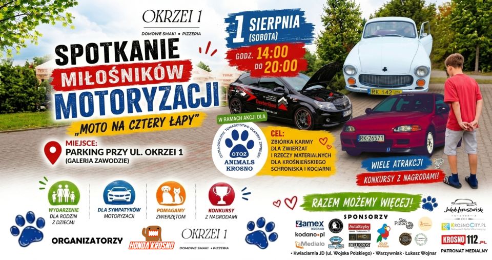 Wykarmmy zwierzaki na Czterech Kółkach! Spotkanie Miłośników Motoryzacji „Moto Na Cztery Łapy” już 1 sierpnia