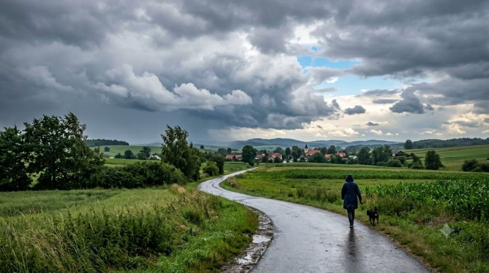 Początek tygodnia ze sporym zachmurzeniem i wilgotnym powietrzem.
