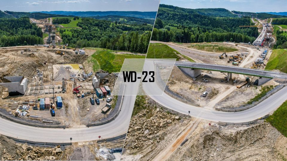 S19 Babica - Jawornik - widok na wiadukt WD-23.