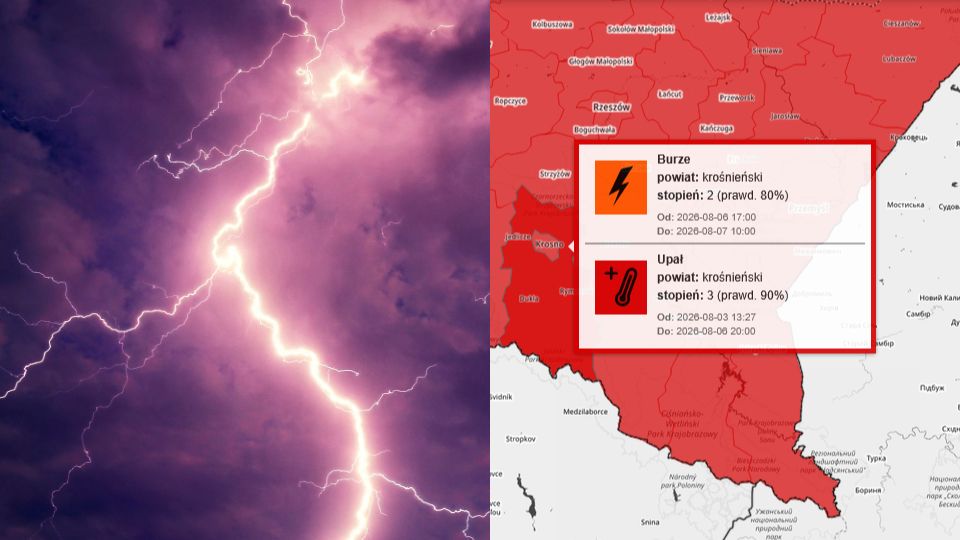 ALERT: Burze drugiego stopnia w Krośnie i regionie