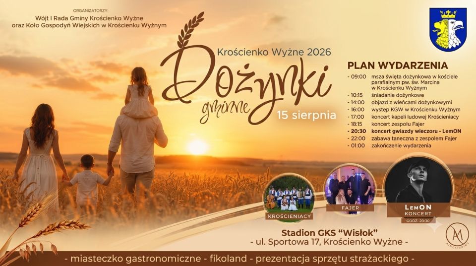 Dożynki Gminne w Krościenku Wyżnym: Czas podziękowania za plony i wspólnej zabawy