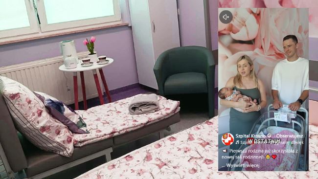 „Razem od Pierwszych Chwil”. Pierwsza rodzina przetestowała nowe sale w krośnieńskim szpitalu