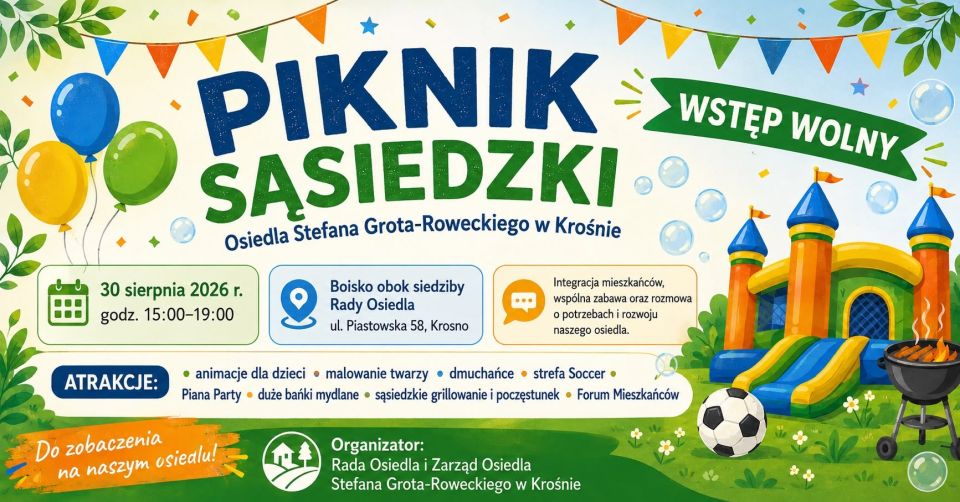 Sąsiedzki piknik na osiedlu Grota-Roweckiego w Krośnie
