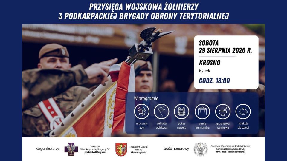 Jubileuszowa przysięga Terytorialsów na krośnieńskim Rynku