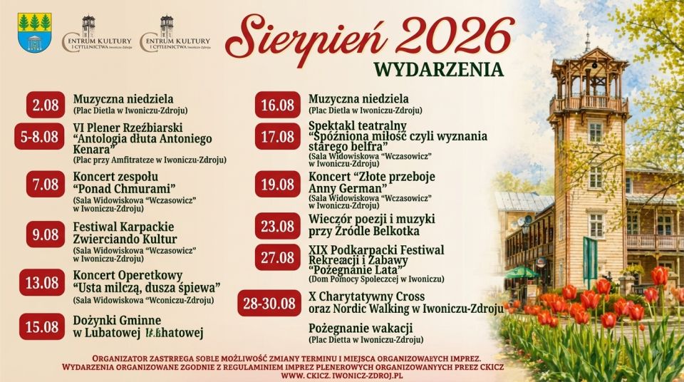 Sierpniowe oblicze kultury. Iwonicz-Zdrój zaprasza na zwieńczenie wakacji