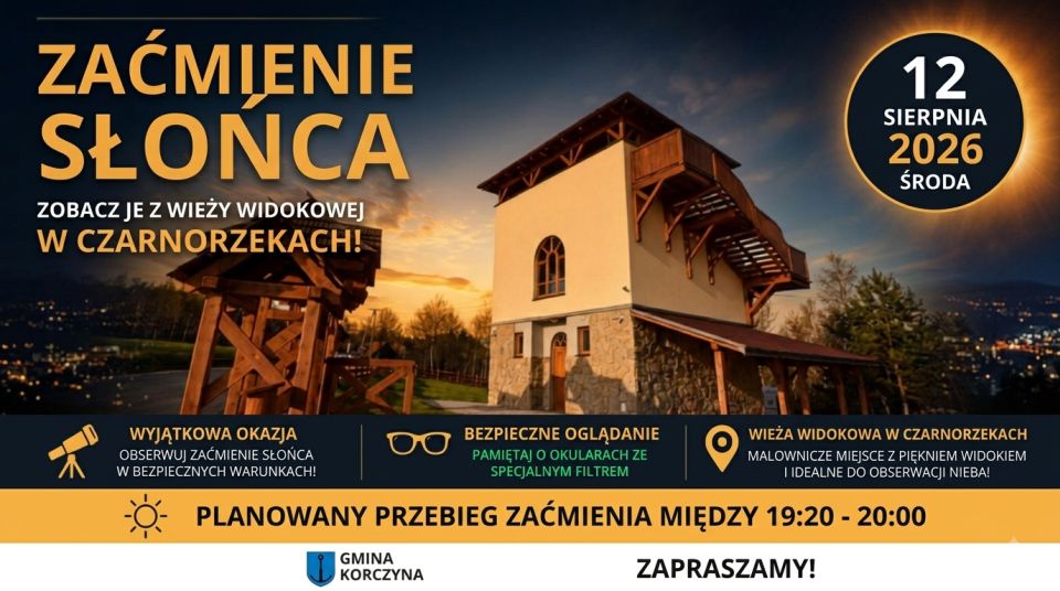 Niezwykłe widowisko nad Czarnorzekami. Zaćmienie słońca już 12 sierpnia