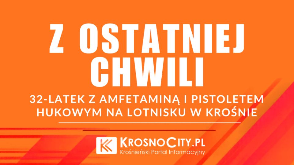 32-latek z amfetaminą i pistoletem hukowym na lotnisku w Krośnie. Mężczyzna trafił do aresztu