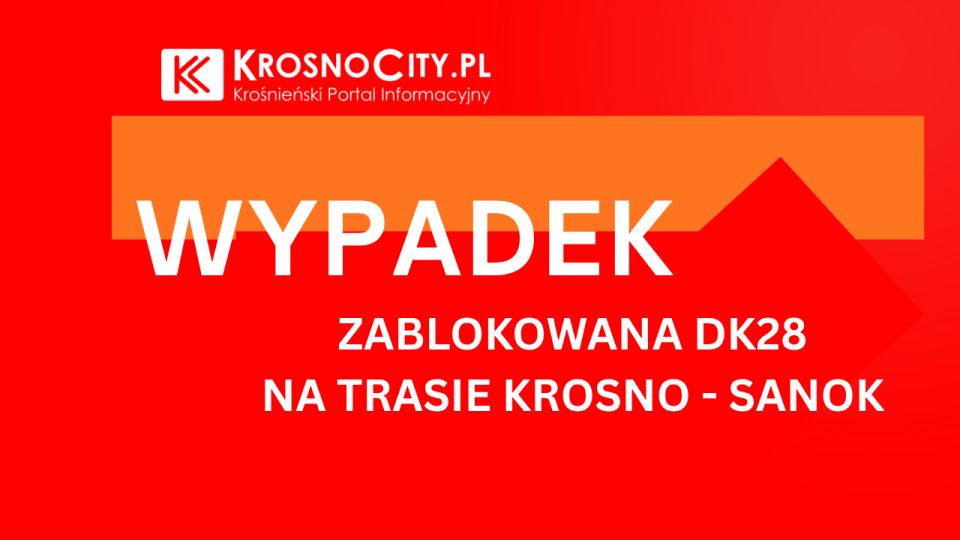 Poważne utrudnienia na trasie z Krosna do Sanoka. Wypadek zablokował drogę w Nowosielcach