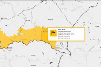 ALERT: Silny wiatr w Krośnie i powiecie. IMGW wydaje ostrzeżenie