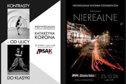 Dwa spojrzenia na fotografię i ruch. Wernisaże wystaw w krośnieńskim Studium Animatorów Kultury